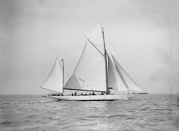 The yawl Nevada under sail, 1911. Creator: Kirk & Sons of Cowes