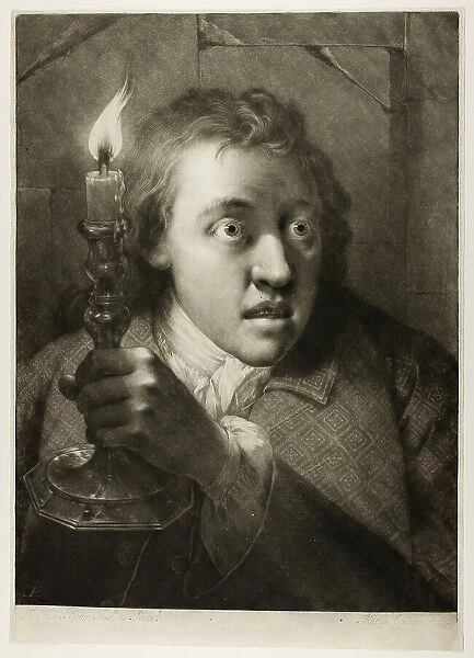 Young Man with a Candle, from Life-Sized Heads, 1760. Creator: Thomas Frye