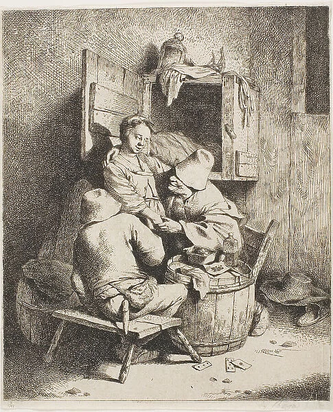 A Young Man Caressing the Young Hostess, c.1650. Creator: Cornelis Bega