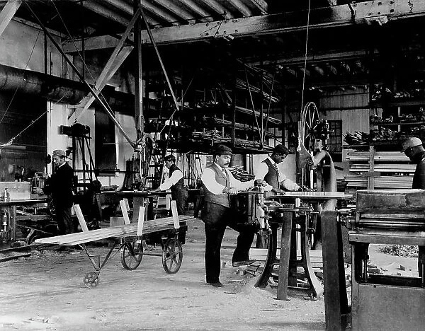 Young men training in woodworking at Hampton Institute, Hampton, Virginia, 1899 or 1900. Creator: Frances Benjamin Johnston
