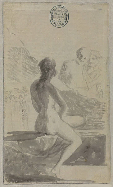 Young woman at the Well (Susanna and the Elders?) from the Madrid Album, 1795