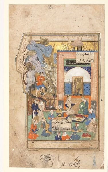 Yusuf and Zulaykha (Recto); Text Page, Persian Verses (verso), c. 1556-65. Creator: Unknown