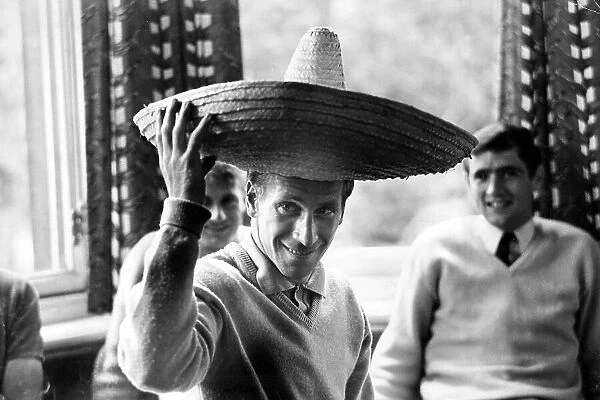 Bobby Charlton wearing a sombrero 1966