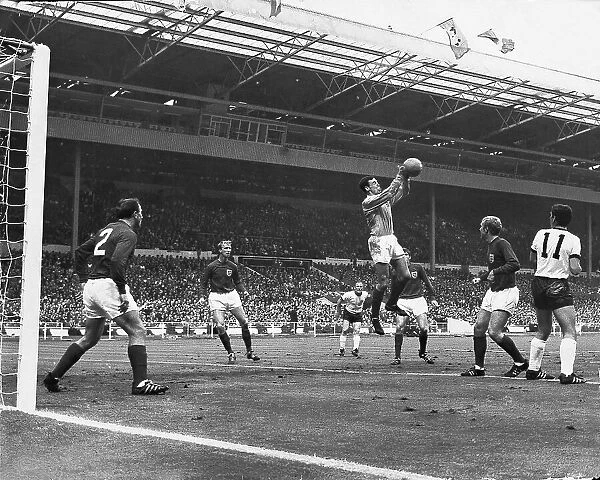 Gordon Banks saves a German attempt on goal 1966 World Cup Final