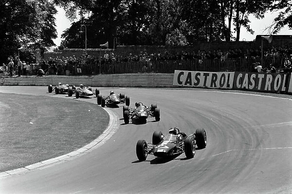 1966 Bromley Bowl Formula 3 Race. Crystal Palace, Great Britain. 30th May 1966. Jackie Oliver, Lotus 41 - Ford, 6th position, leads Roy Pike, Lotus 41 - Ford, 4th position, Piers Courage, Lotus 41 - Ford, 2nd position, John Cardwell