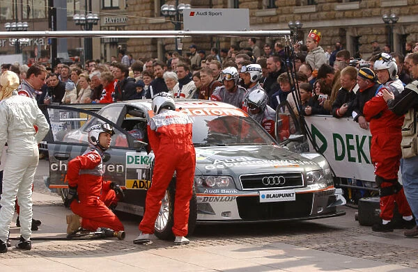 2005 DTM Media Day Hamburg, Germany. 5th April 2005 Christian Abt (Joest Racing Audi A4), pitstop demonstration. World Copyright: Andre Irlmeier  /  LAT Photographic Ref: Digital Image Only