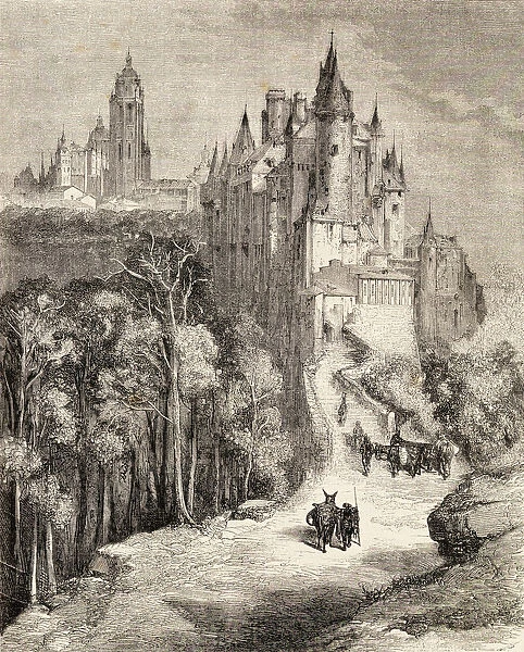 The Alcazar And Cathedral, Segovia, Spain In The 19Th Century. From El Mundo En La Mano, Published 1878