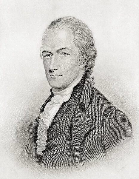 Alexander Hamilton, c. 1755  /  1757 - 1804. American statesman and one of the Founding Fathers of the United States. From The International Library of Famous Literature, published c. 1900