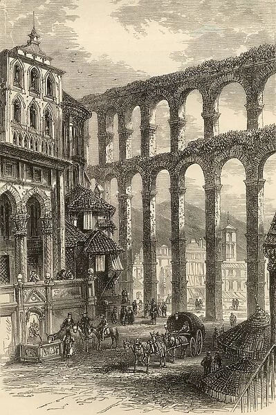 Aqueduct At Segovia, Spain. From The Book Spanish Pictures By The Rev Samuel Manning, Published 1870