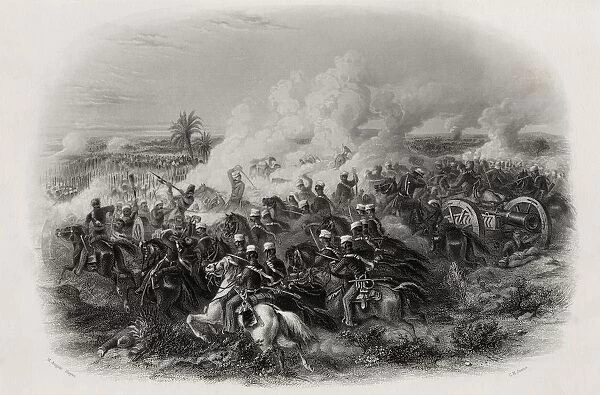 The Battle Of Moodkee India 1845 Engraved By C H Jeens After M Angelo Hayes