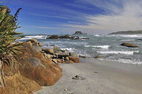 Beach with Stones, Cape Foulwind, Westport, South Island, West Coast-Tasman, New Zealand