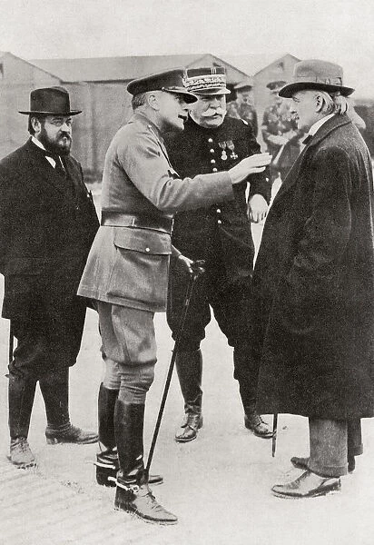 British And French Leaders During World War One. From Left To Right, M. Albert Thomas, Sir Douglas Haig, General Joffre And Mr. Lloyd George. From The Year 1916 Illustrated