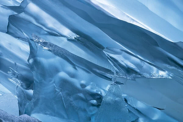 Close-up of iceberg and blue, natural ice sculpture in Tracy Arm in Tongass National Forest; Southeast Alaska, Alaska, United States of America