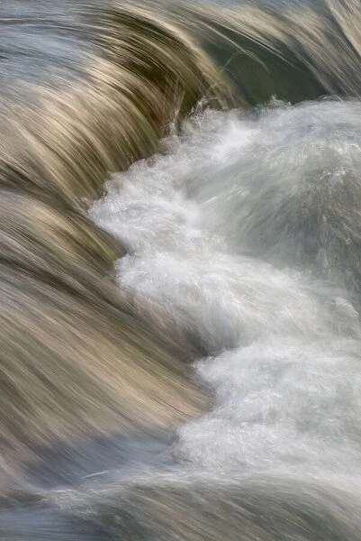Close-up of the rushing water of the Gardner River, Yellowstone National Park, Wyoming, USA