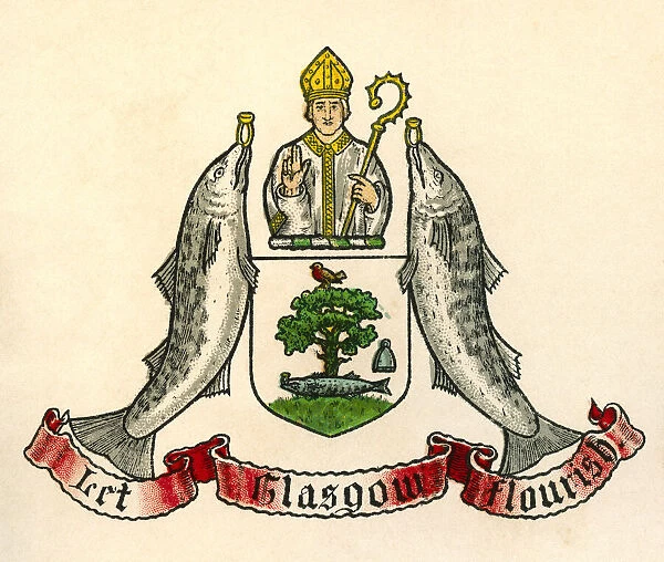 Coat of arms of Glasgow, Scotland. From The Business Encyclopaedia and Legal Adviser, published 1907