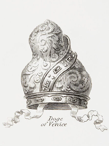 Crown Worn By The Doge Of Venice. From The Cyclopaedia Or Universal Dictionary Of Arts, Sciences And Literature By Abraham Rees, Published London 1820