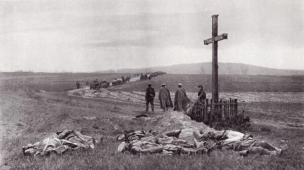 Dead Soldiers On The Battlefield After The Russian Victory At Kielce, Poland During World War I. From The Illustrated War News 1915