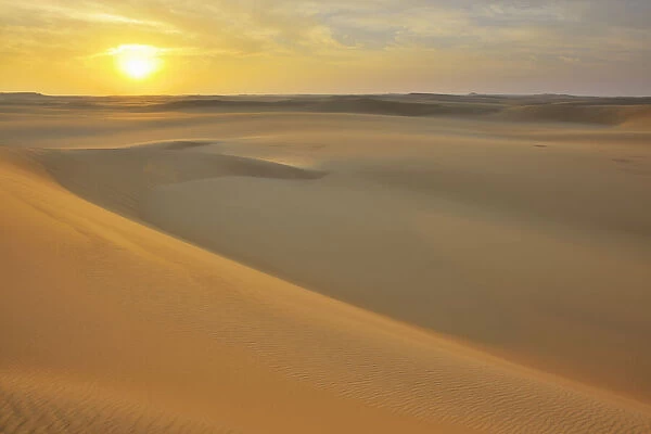 Desert Landscape at Sunrise, Matruh Governorate, Libyan Desert, Sahara Desert, Egypt, Africa