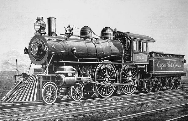 Engraving depicting a Class 999 locomotive, 19th century