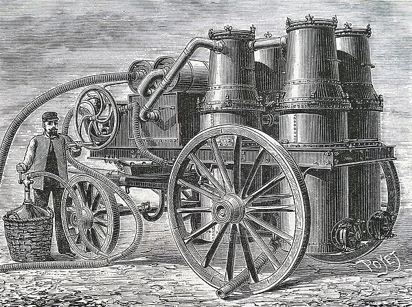 Engraving depicting a hydrogen generating machine