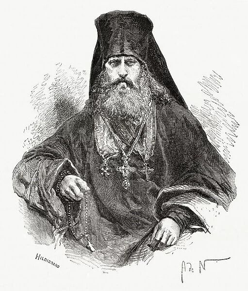 Feofan Prokopovich, 1681 To 1736. Russian Archbishop And Statesman. From El Mundo En La Mano, Published 1878