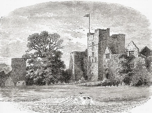 The Great Tower, Ludlow Castle, Ludlow, Shropshire, England, seen here in the 19th century. From Picturesque England its Landmarks and Historic Haunts, published, 1891