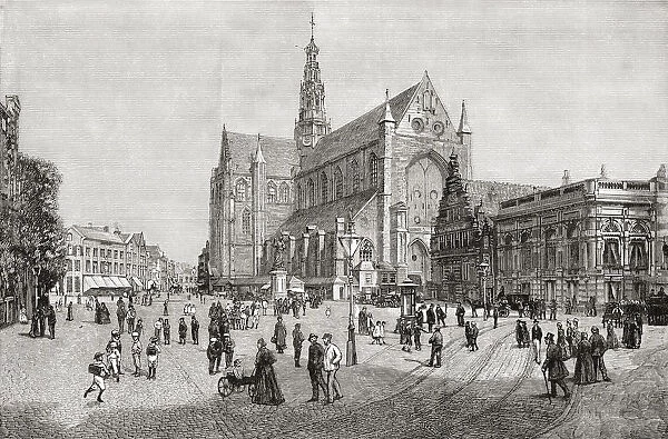 The Grote Kerk Or St. Bavokerk In The Grote Markt, Haarlem, The Netherlands In The 19Th Century. From Pictures From Holland By Richard Lovett, Published 1887