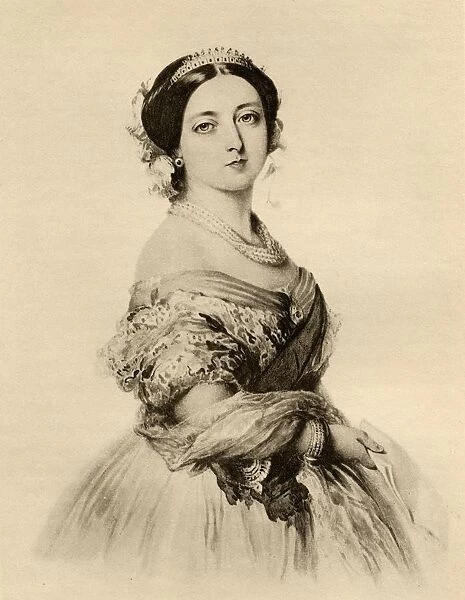 H. M. Queen Victoria In 1855. 1819-1901. Princess Alexandrina Victoria Of Saxe-Coburg. From A Watercolour By F. Winterhalter At Buckingham Palace. From The Book 'The Letters Of Queen Victoria 1854-1861 Vol Iii'Published 1907