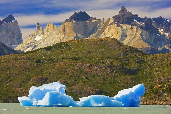 Iceberg Floating on Lago Grey, Torres del Paine National Park; Patagonia, Chile