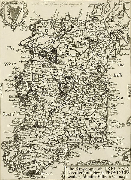 Ireland divided into its four province of Ulster, Munster, Connacht and Leinster. After a map published in 1700