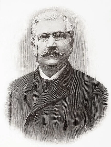 Manuel Pinheiro Chagas, 1842 - 1895. Portuguese author, journalist and politician. From La Ilustracion Artistica, published 1887