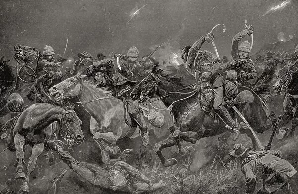 The Night Charge Of The 19Th Royal Hussars Near Lydenberg, Mpumalanga, South Africa On November 7Th 1900 During The Second Boer War. From South Africa And The Transvaal War, By Louis Creswicke, Published 1900