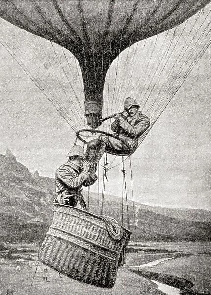Observing The Enemy From A Military Balloon During The Second Boer War. From The Book South Africa And The Transvaal War By Louis Creswicke, Published 1900