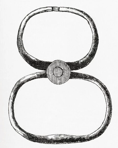 A pair of Snap handcuffs. From The Strand Magazine, published January to June 1894