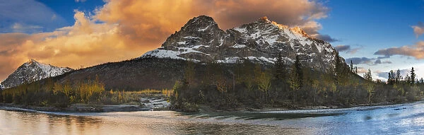 Panoramic Scenic Of Mt. Sukakpak At Sunset Along The Middle Fork Of The Koyukuk River In The Brooks Range, Arctic Alaska, Autumn
