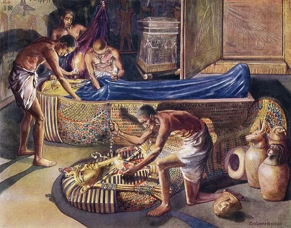 Plundering Pharaoh Theban Tomb Robbers At Work Illustration By Constance N Baikie From The Book The Ancient East And Its Story By James Baikie Published C. 1920
