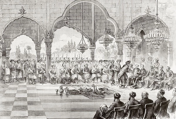 Reception For The Governor General Of India By The Rajah Of Lucknow In 1868. From L univers Illustre Published In Paris In 1868
