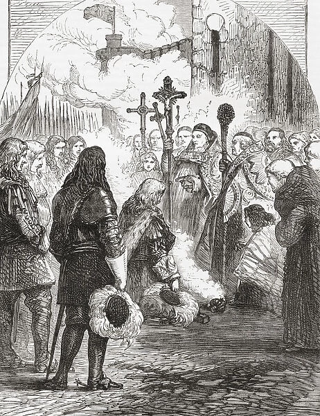 The reception of James II in Dublin, 1698. After he was deposed in the Glorious Revolution of 1688, James II went into exile in France, where he was welcomed by his cousin Louis XIV. Louis was at war with William of Orange, James replacement on the throne of England and Scotland, and encouraged James to travel to Ireland, which still recognised him as its king. James II and VII, 163O -1701. King of England and King of Ireland as James II, and King of Scotland as James VII. From Cassells Illustrated History of England, published c. 1890