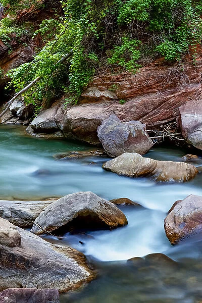 River flowing in Zion National Park, Utah, USA