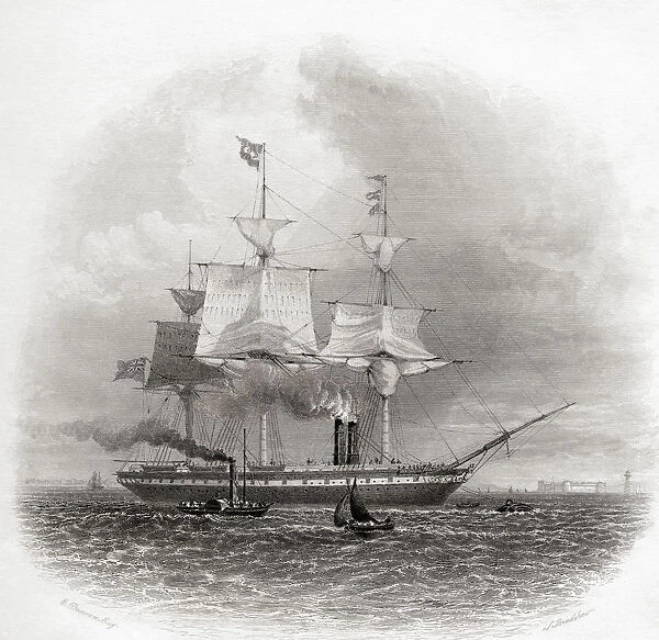 The S. S. Great Britain Leaving Liverpool, England In 1853. From Cyclopaedia Of Useful Arts And Manufactures By Charles Tomlinson