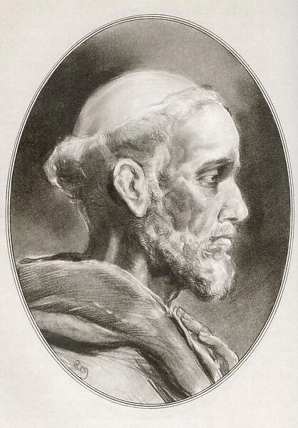 Saint Francis of Assisi, born Giovanni di Pietro di Bernardone, also known as Francesco, circa 1181  /  1182 - 1226. Italian Catholic friar, deacon and preacher. Illustration by Gordon Ross, American artist and illustrator (1873-1946), from Living Biographies of Religious Leaders