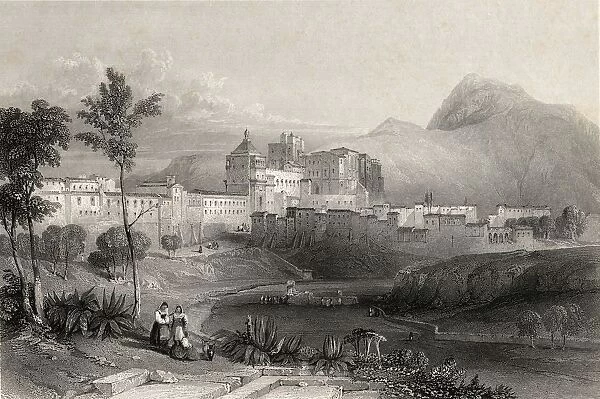Sicily, Italy. The Palazzo Reale, Palermo. 1840 Engraving, Drawn By W. L. Leitch, Engraved By W. Floyd