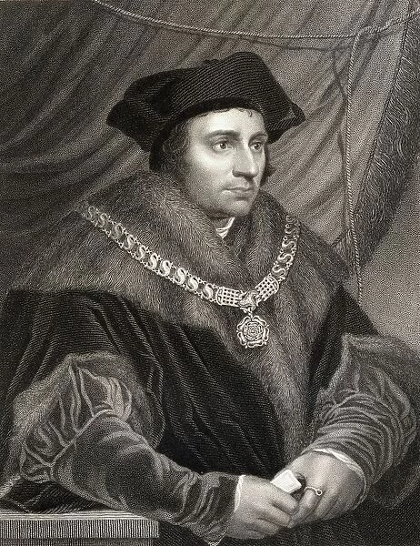 Sir Thomas More Aka Saint Thomas More, 1477-1535. English Humanist, Statesman, Chancellor Of England. From The Book 'Lodges British Portraits'Published London 1823