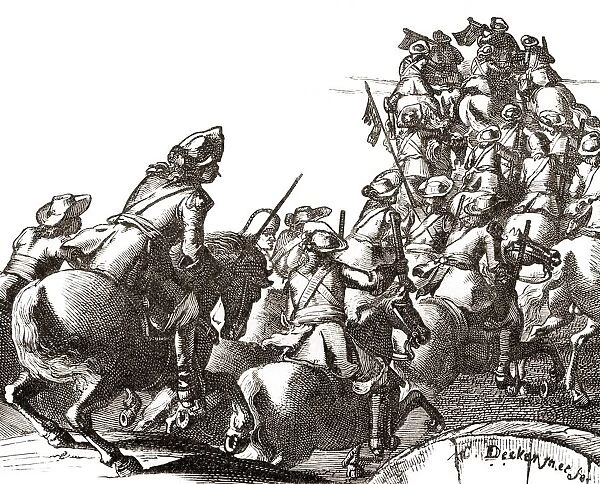 The Storming Of Aardenburgh, Holland, In 1672 By French Pistoliers. From The Book Short History Of The English People By J. R. Green, Published London 1893