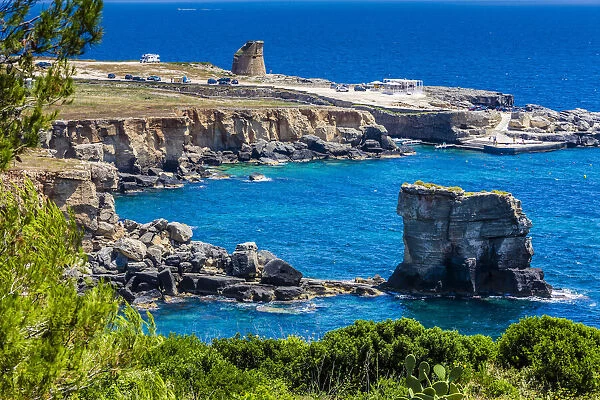 Tranquil coastal view of Santa Cesarea Terme in Puglia, Italy