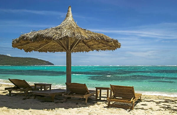 A tropical beach scene in the Caribbean
