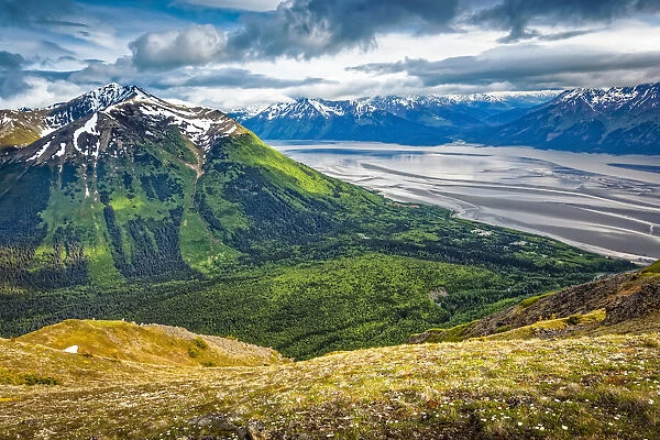 Turnagain Arm and Bird Creek Valley, Chugach State Park, Alaska, USA