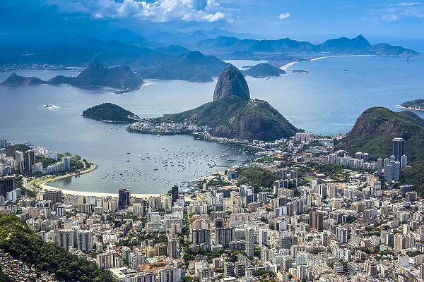 View from Corcovado Mountain of Sugarloaf Mountain, Rio de Janeiro, Brazil