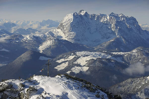 View Across Steinplatten Summit to Kaisergebirge, Waidring, Tyrol, Austria