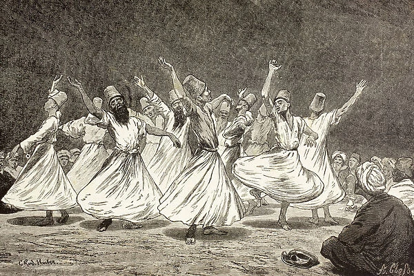 Whirling Dervishes In The 19Th Century. From El Mundo Ilustrado, Published Barcelona, 1880